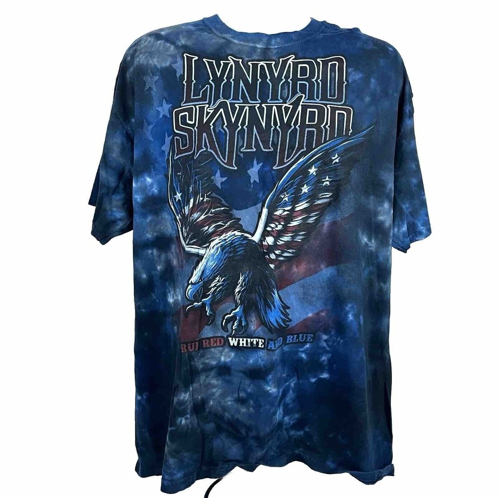 Liquid Blue‎ Lynyrd Skynyrd Men's T-Shirt Size XXL Tie Dye True Red White Blue